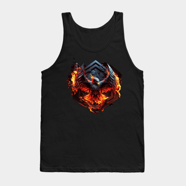 Phoenix in a Hexagon Tank Top by ZombieTeesEtc